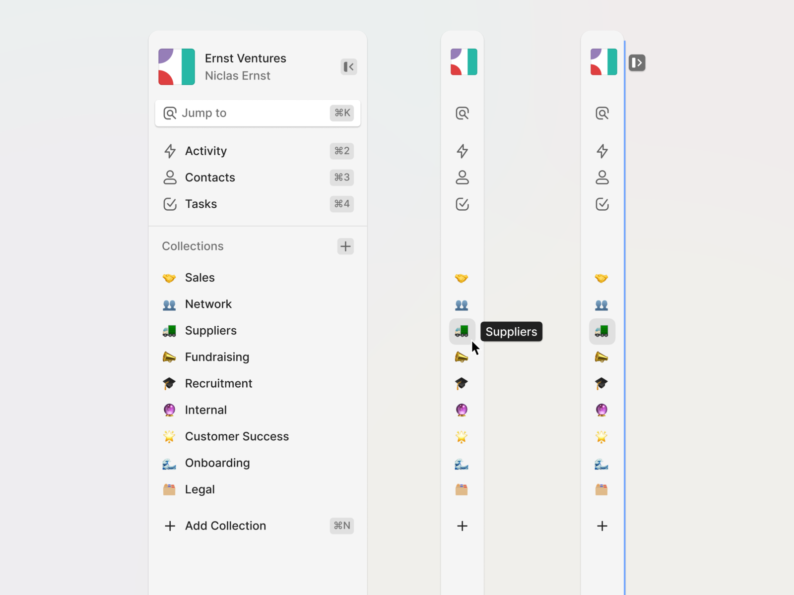 Collapsing Sidebar by Niclas Ernst for Attio on Dribbble