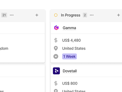 Kanban Stage Icons board crm icons interface kanban spreadsheet stage table ui ux view