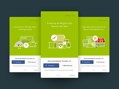 Recipe App Onboarding app dailyui device food groceries illustration interaction ios mobile onboarding recipe tutorial