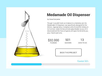 Daily UI 032 / Crowdfunding Campaign campaign crowdfunding daily dailyui032 ui