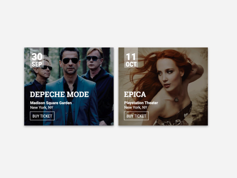 Event Listing / Daily UI #070 070 buy card concert dailyui event module music ticket ui ux web