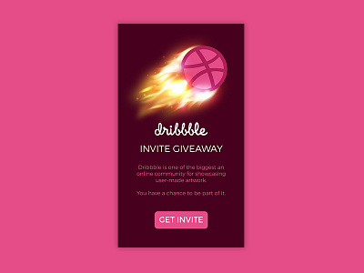 Giveaway /  Dribbble Invite / Daily UI #097
