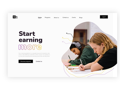 E-learning platform | landing page design e learning platform learn ui web web design