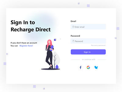 Sign In page branding design graphic design icon illustration logo regiser responsive sign sign up signin singn in typography ui ux vector web web design