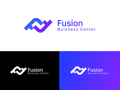 Fusion logo blue brand branding colo brand design fusion graphic design icon illustration logo logos business typography ui ux vector