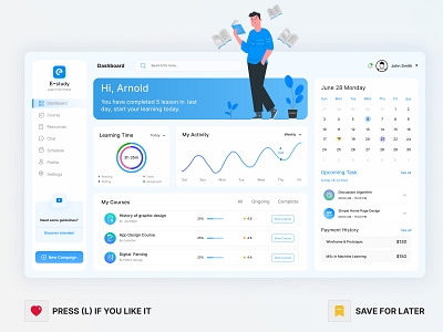 E-Learning Dashboard Exploration! 🎯 design e learning platform figma free excel dashboard course interactive dashboard study uiux