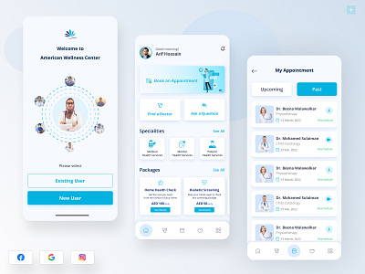 Doctor Appointment Mobile App 👨‍⚕️ branding design doctor appointment app figma mobile app ui uiux website