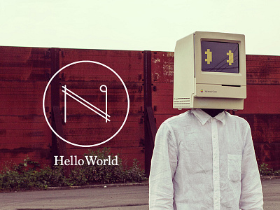 Hello World debut helmet mac macintosh photo vj