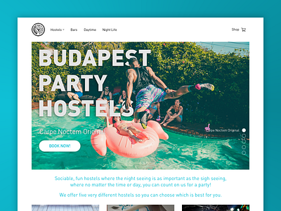 Budapest Party Hostel budapest design hostel landing page redesign