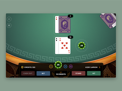 Blackjack Desktop Game 21 app application blackjack cards casino casino games crypto game illustration photoshop ui ux vector