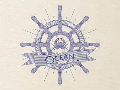 Ocean Initiatives crab illustration initiatives lines nautical nautical elements ocean