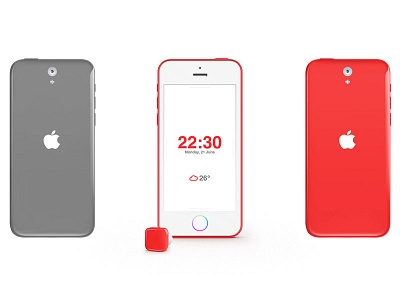 iPhone iOS Reimagined colorful earplug futura headset homescreen ios iphone minimalistic red redesign