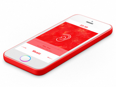 iOS Reimagined | Music colorful ios iphone minimal music player red redesign