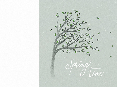Leftover postcard card leafs lettering postcard spring tree typography wind