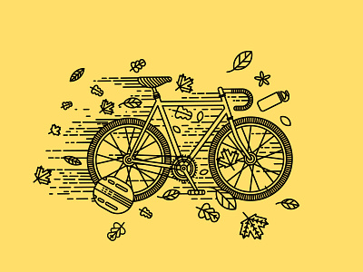 Switch Bar Autumn Detail art artwork autumn bar bike illustration line ride switch vector