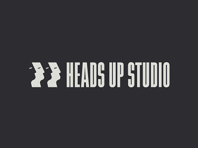 Heads Up Studio Logo heads logo photography studio symbol up word mark