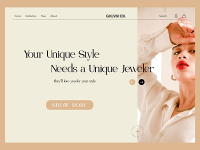 GALVANIA design ecommerce designe ecommerce fashion fashion jewellery jewelry layout minimal product page ui ux web design whitespace