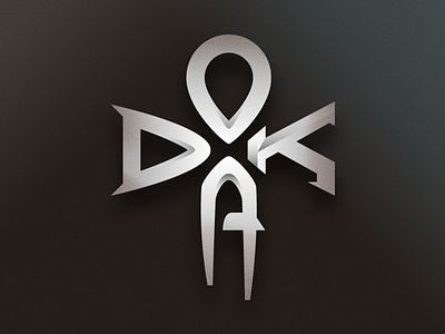 ODAK Logo ankh cross dark logo logotype metal odak plus rock texture typo