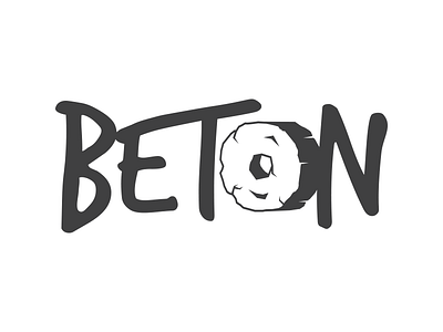 Beton Team - Logo beton handwriting logo rock rolling sketch stone wheel