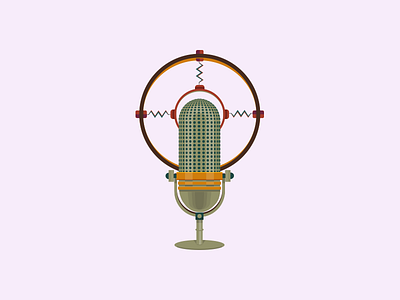 Illustrations - Podcasts design drawing flat icon illustration microphone podcast retro shadow sketch vector vintage