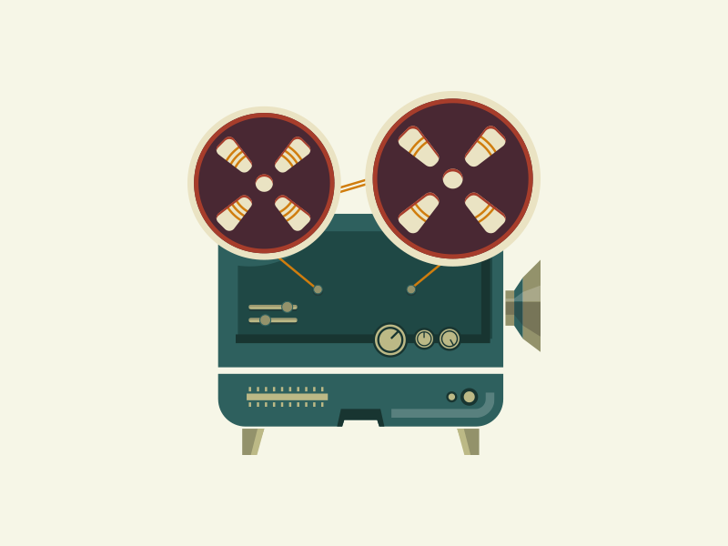 Illustrations - Videos camera design drawing flat icon illustration movie retro shadow sketch vector vintage