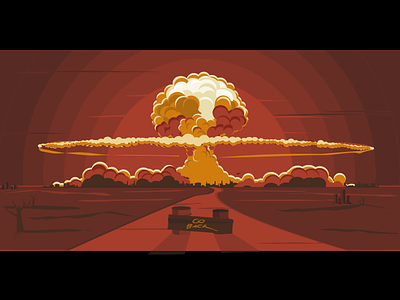 Illustrations - Under Construction apocalypse blast bomb constriction design flat illustration nuclear sketch under vector vintage