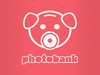 Photobank bank cam focus icon identity illustration logo photo pig pink stock