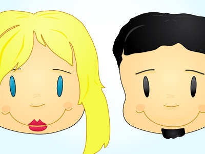 His And Her Face Illustrations