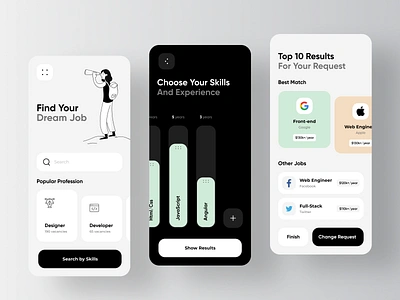 Jobster - Job Search Platforms Mobile App app candidate career employee employment hiring hiring platform job job application job board job listing jobs mobile product design recruitment rondesign talent team vacancies vacancy