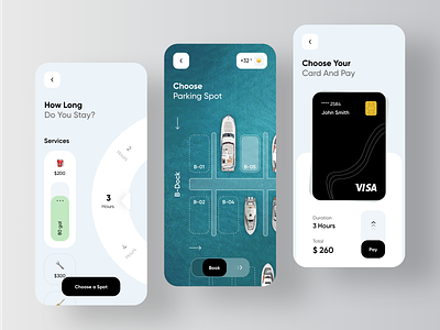 Yacht Booking Service Application - Parking boat book booking catering character marine mobile parking product design rent rental app renting rondesign sail sailing vessel vessels yacht yachting yachts