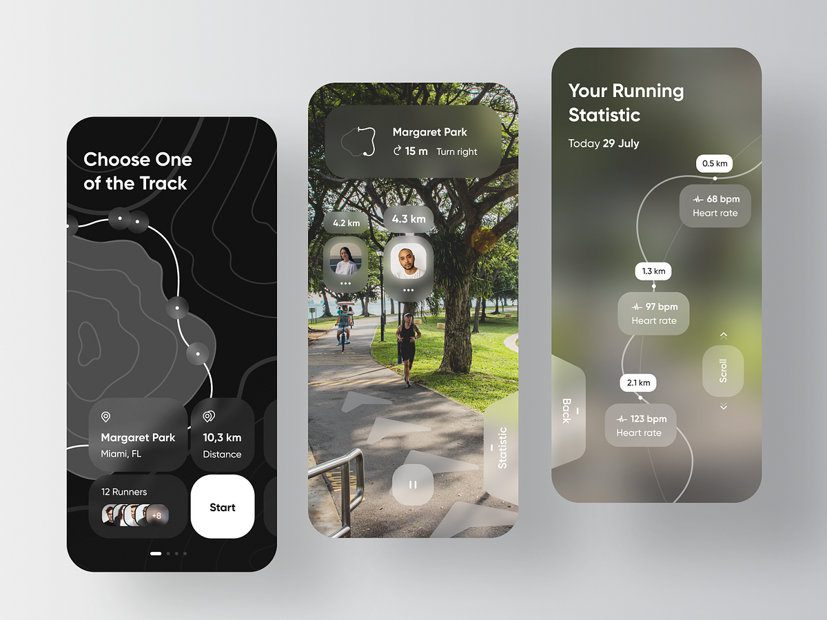 Fitness App Running Tracker by Jack R. for RonDesignLab ⭐️ on Dribbble