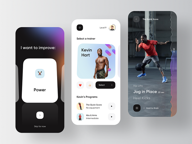 Fitness App - Training Tracker by Jack R. for RonDesignLab ⭐️ on Dribbble