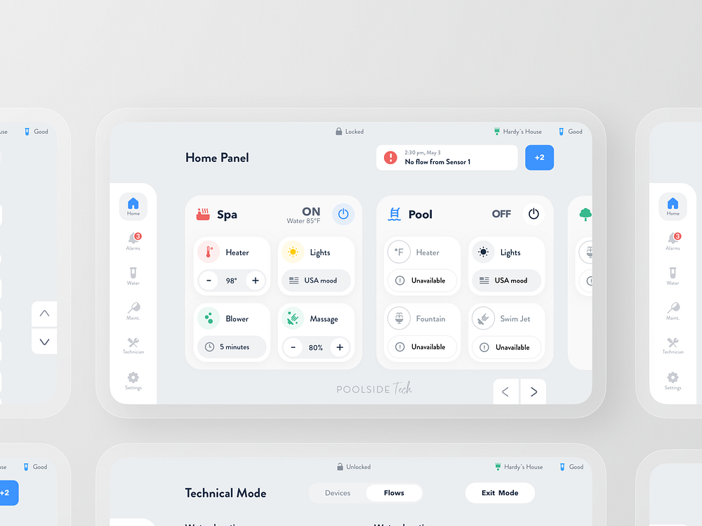 Smart Pool App - Device App Screens by RD UX/UI for RonDesignLab on ...