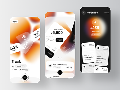 Monte - Your Financial Assistant App app assistant bank banking bitcoin budget budgeting card crypto fintech mobile pay savings spend spendings vault wallet