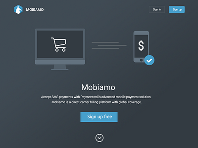 Mobiamo flat landing ui ux