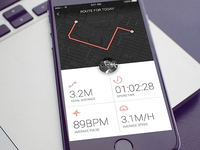 1st Week (Thursday) - Tracking App app finess free rondesign route run sport track ui ux