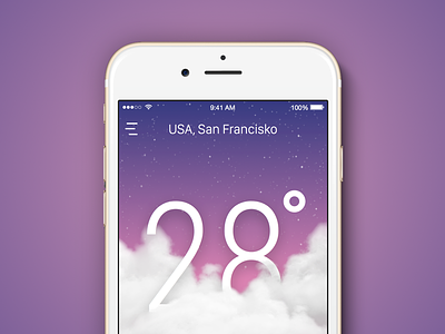 3rd Week (Monday) - Wheather App app free mobile rondesign site sketch themeforest ui ux web wheather