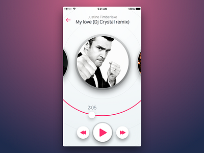 3rd Week (Friday) - Player app free mobile music player rondesign sketch themeforest ui ux wave