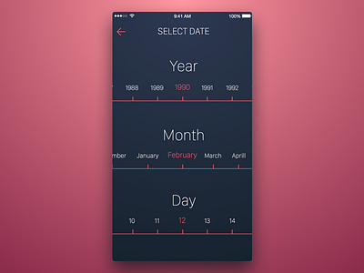 3rd Week (Saturday) - Select Date app choose date day design mobile month rondesign select ui ux year