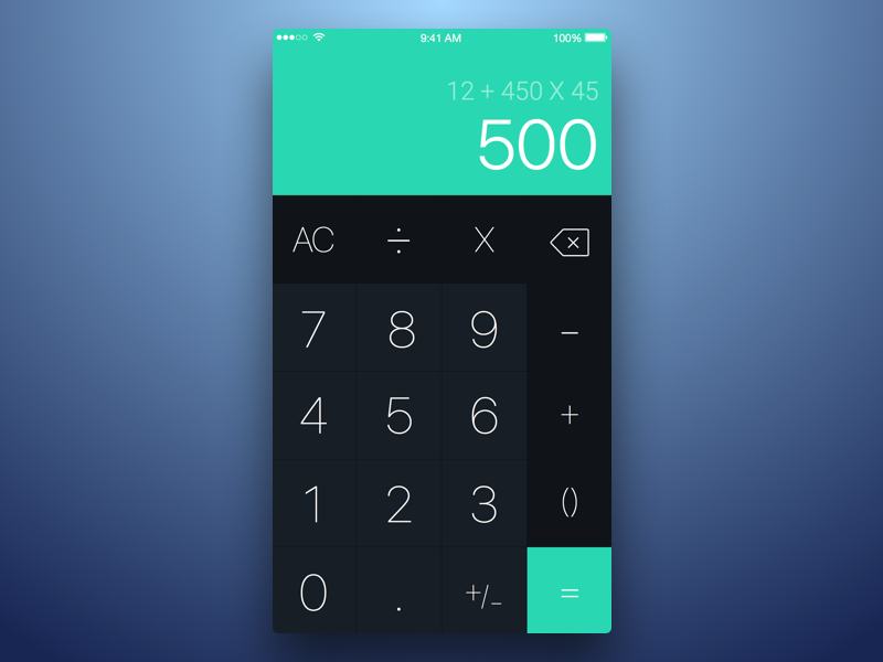 5th Week (Monday) - Calculator by Jack R. on Dribbble