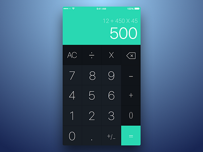 5th Week (Monday) - Calculator app calc free mobile plus rondesign sketch themeforest