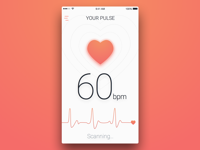 5th Week (Tuesday) - Pulse Measure themeforest free sketch rondesign wave heart mobile app measure pulse