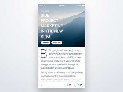 5th Week (Friday) - Read Page app blog free mobile page read rondesign sketch themeforest ui ux