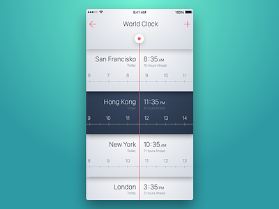 6th Week (Friday) - World Clock app clock free global mobile sketch themeforest time time zone timezone watch zone