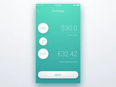 7th Week (Saturday) - Exchange & Traiding app dollar euro exchange finance free mobile money rondesign sketch themeforest usd