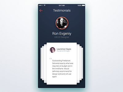 8th Week (Thursday) - Testimonials by Jack R. on Dribbble