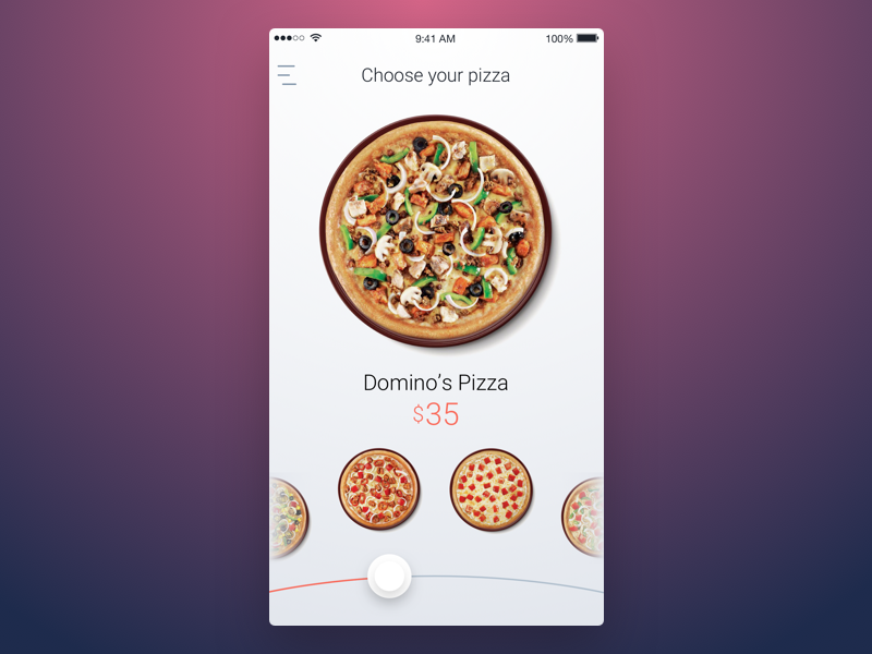 9th Week (Thursday) - Pizza themeforest free rondesign mobile app ui sketch pizza