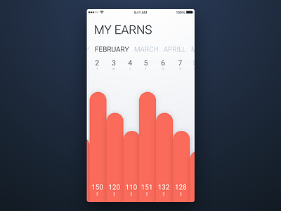 11th Week (Thursday) - My Earns app earns free graph marathon mobile rondesign sketch themeforest