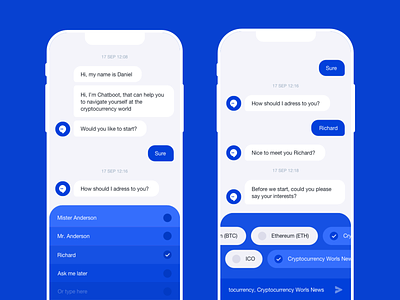 Daneel - Smart Crypto Bot (Chat) app mobile rondesign