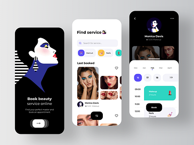 Service Providers Marketplace Application 💅🏻 appointment beauty booking booking app bookings calendar date picker datepicker ecommerce event events location master mobile salon service services shedule timepicker ux